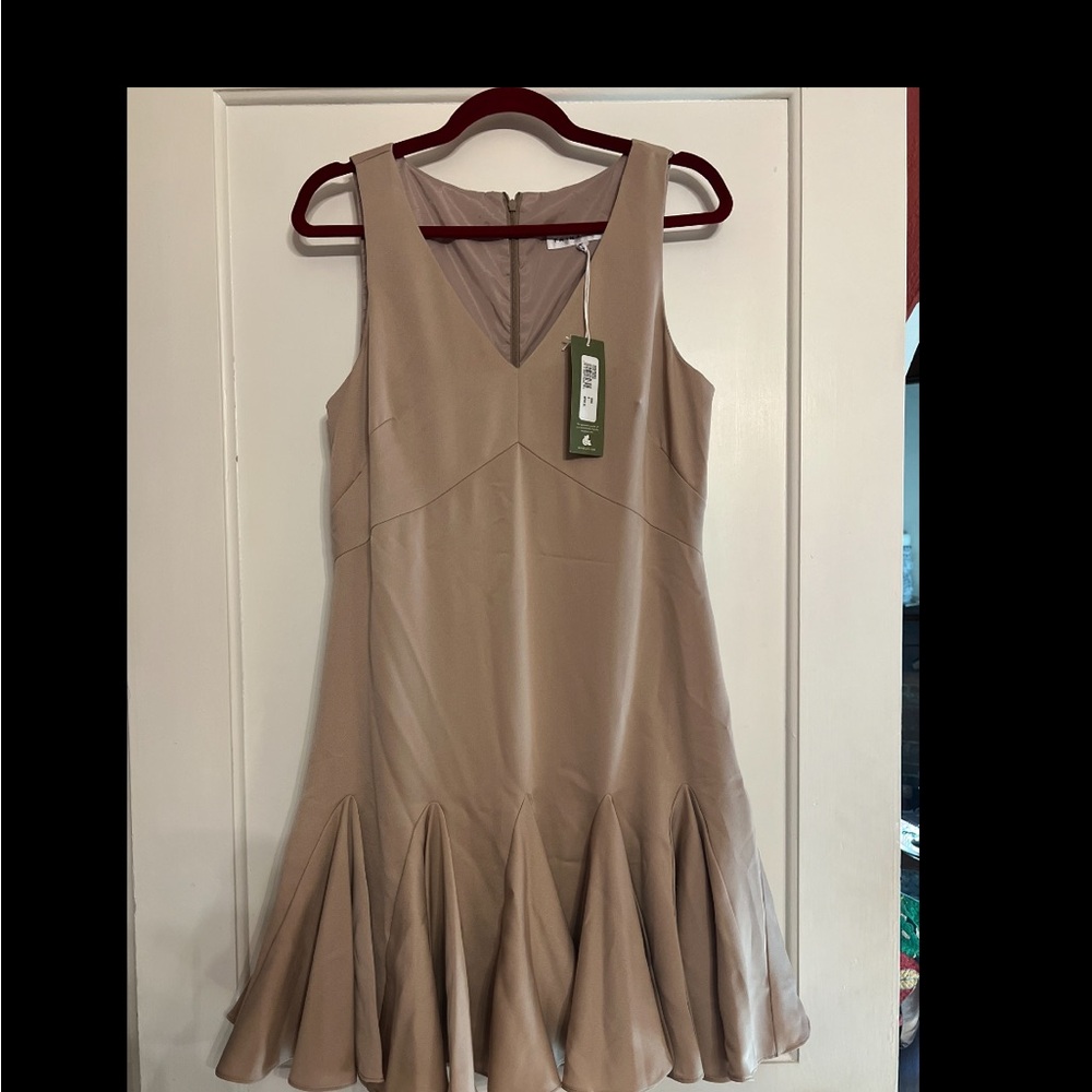 Trina Turk Tan Flared Mini Dress